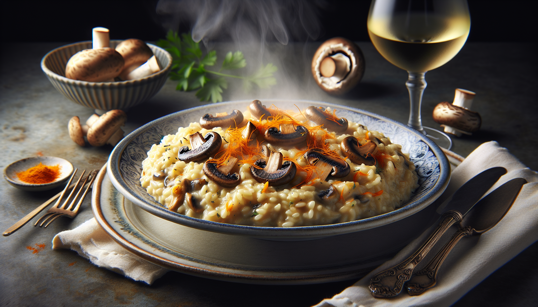 risotto funghi e zafferano